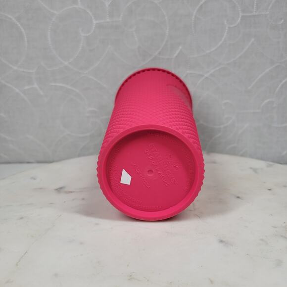 Starbucks Mexico Matte Berry Tumbler Venti 24oz Pink Studded with Straw Bow - Picture 11 of 16